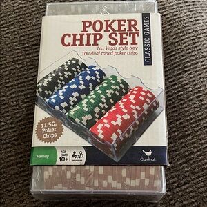 Las Vegas 100 Dual Toned Poker Chip Set - Black, Green, Red